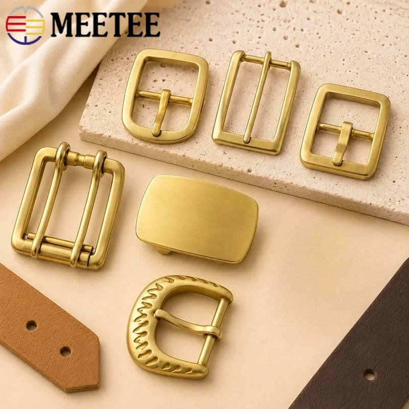 1Pc 30-45mm Solid Brass Belt Buckle Men Waistband Pin Clasp Jeans Leather Craft Replacement Hardware Fitting Accessories Parts