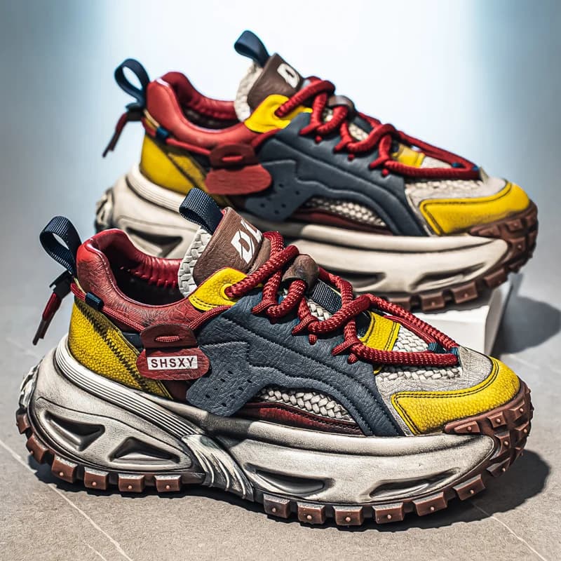 Men's Shoes Casual Sneaker Sneakers Men's Shoes Sport with Platform Round Toe Moccassini Fashionable Sports and Leisure Wear Resistant New