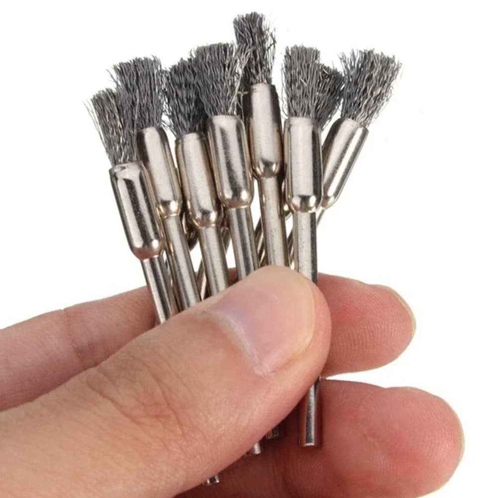 10 pezzi ruota filo penna pennello tazza d'acciaio strumento rotante lucidatura Set accessori Kit per la pulizia rettifica lucidata