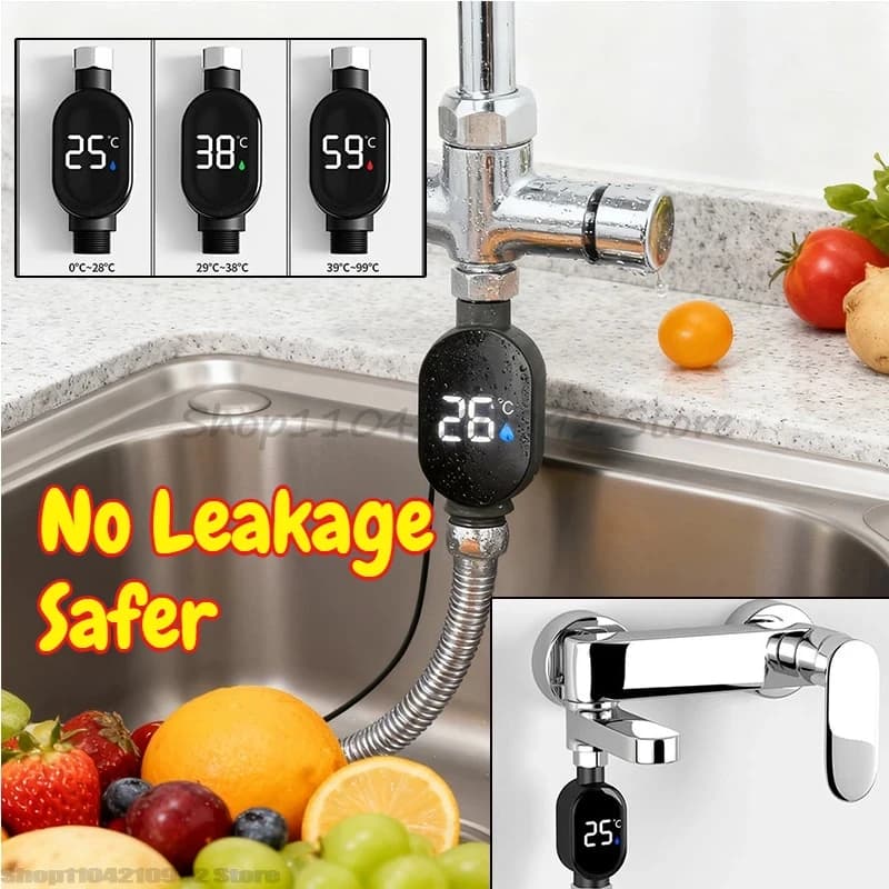 Display a LED per bagno nero Termometro per doccia con acqua domestica Misurazione accurata della temperatura dell'acqua Misuratore intelligente Attrezzatura da bagno