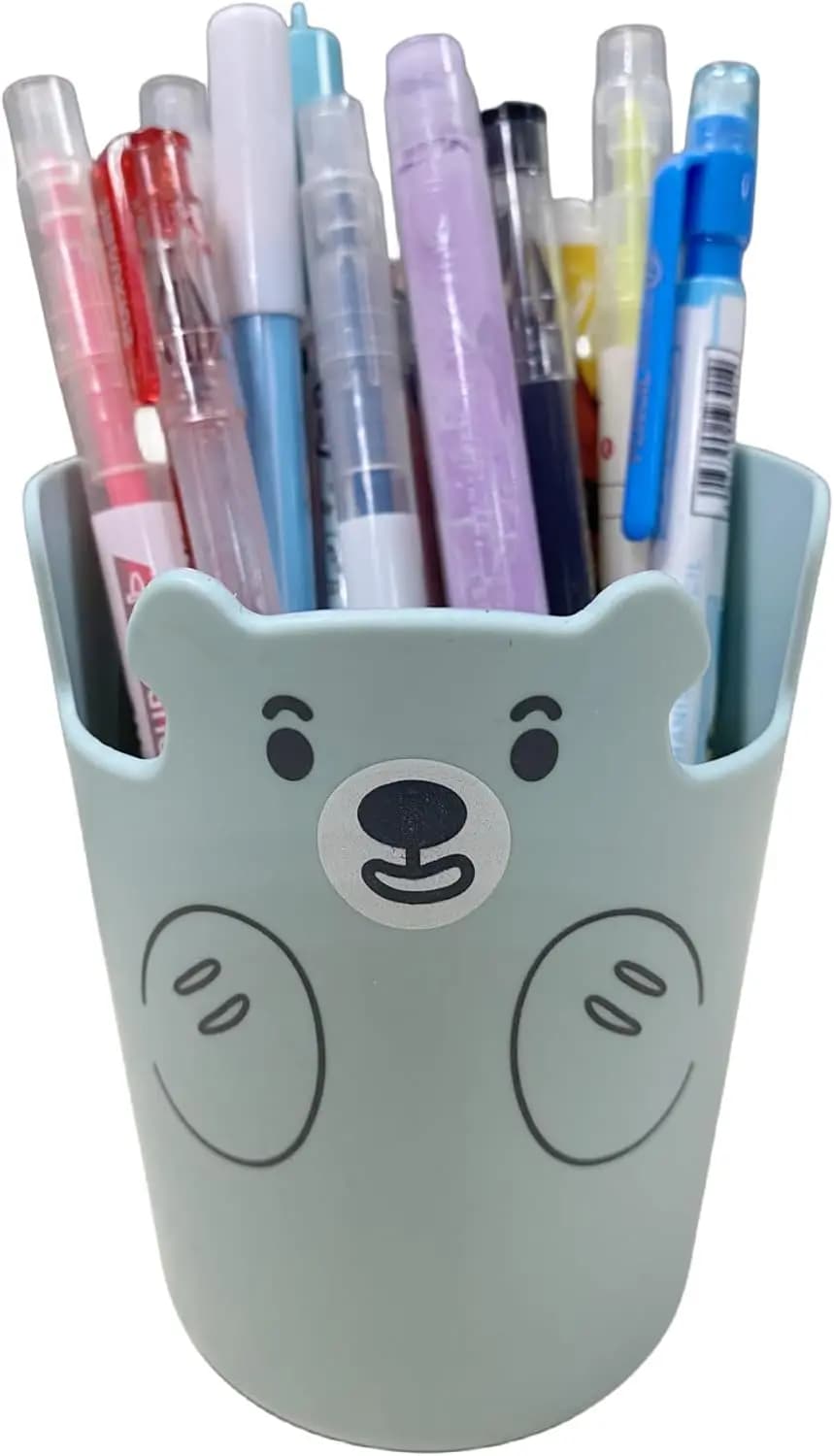Portapenne, portapenne per organizer da scrivania con supporto per telefono, portapenne con adesivo carino, porta pennelli per trucco, organizer per penne