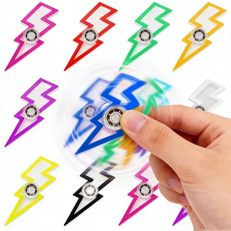 12Pcs Creative Gyro Lightning Fidget Spinner Stress Relief Fidget Toy Handheld ADHD Hand Spinner Stress Relieving Desktop Toy