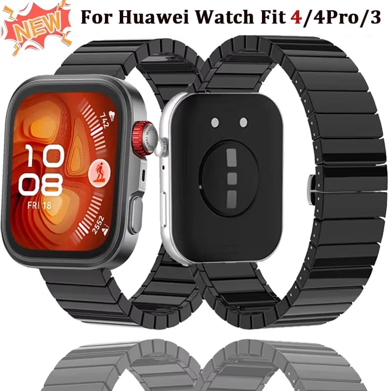 Cinturino in metallo ceramico di fascia alta per Huawei Watch Fit 4/3 Bracciale da lavoro Sostituisci il cinturino per Huawei Watch Fit 4 Pro Band Correa