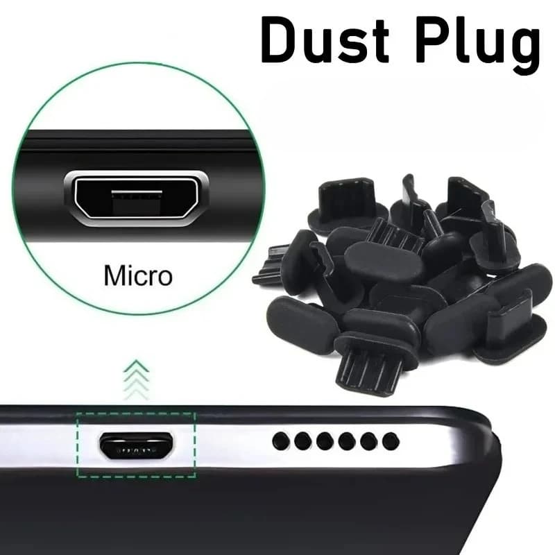 Micro USB Dust Plugs Silicone Micro USB Caps Charge Port Anti Dust Cover Stopper for Android Phone Laptop Power Bank