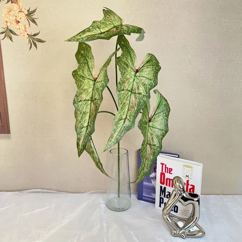 2 pieces of large tar leaf artificial green plants, floral arrangements for forest themed weddings, home decor accessories