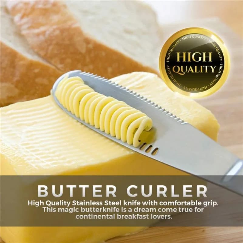 Coltello per Burro in Acciaio Inossidabile con Fori, Spalmatore Multifunzionale per Formaggio, Marmellata, Crema, Toast, Pane, Burro Freddo, Utensile per Arricciare il Burro
