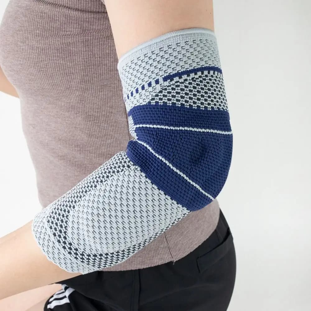 Protezioni per Gomiti Sportive Antiurto in Nylon Lavorato a Maglia, Regolabili, con Assorbimento degli Urti e Alta Compressione