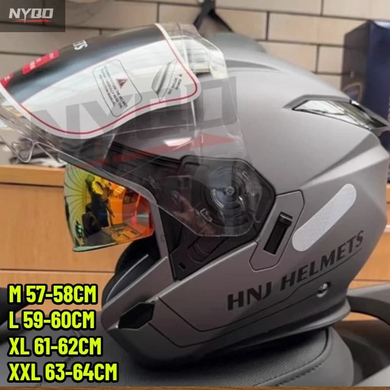 Helmet Moto Certificate ECE DOT 3/4 Open Face for Men Woman Estivo Bici Scooter Double visor