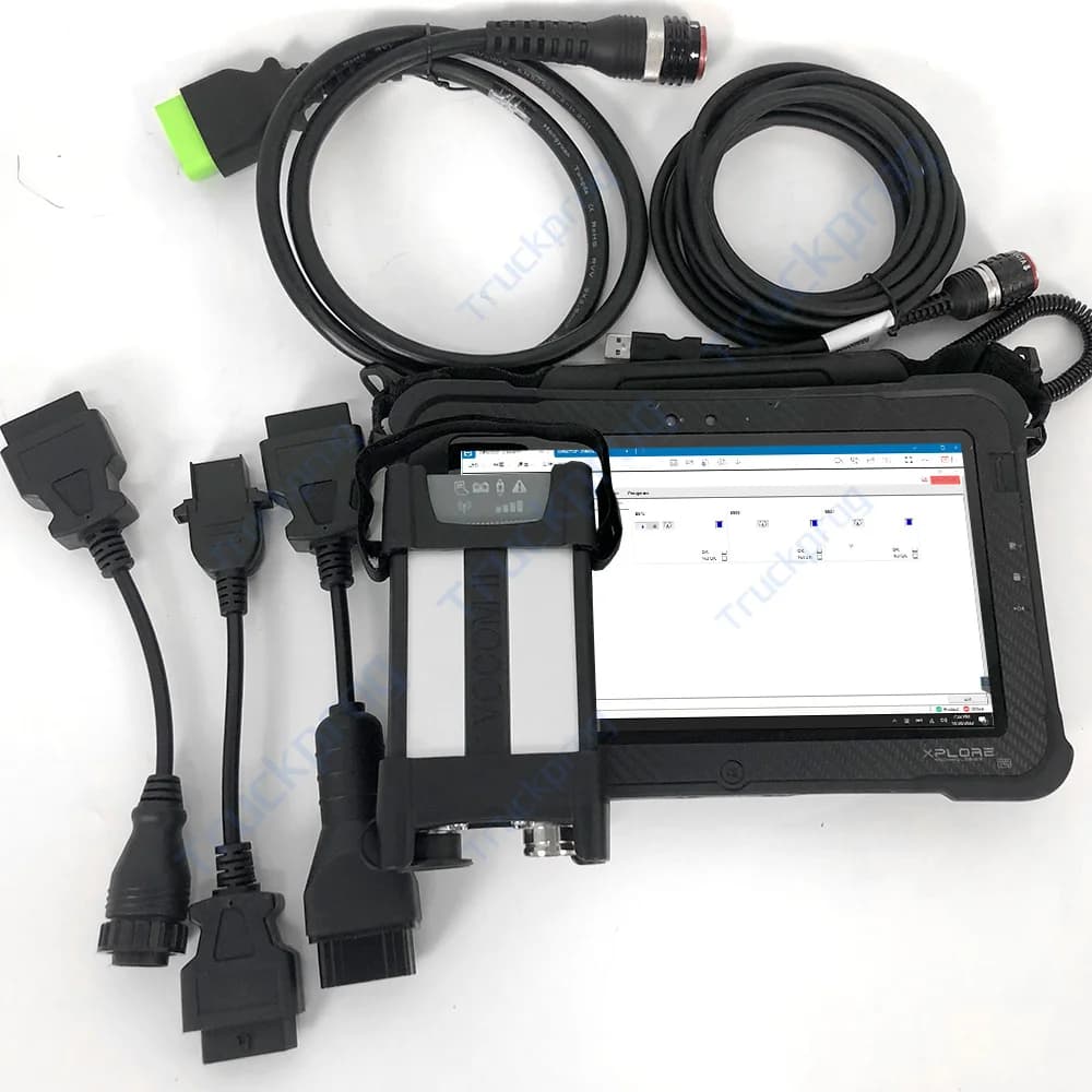Xplore Tablet Vocom II 88890400 Heavy Duty Truck excavator OBD 2 scanner Cable VOCOM2 Interface SSD Diagnose Diagnostic Tool