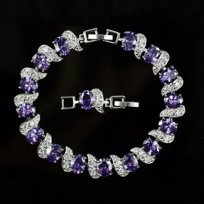 Squisito braccialetto di cristallo di colore fortunato misterioso, fascino, fidanzamento della sposa, gioielli da sposa, regalo per la festa della mamma