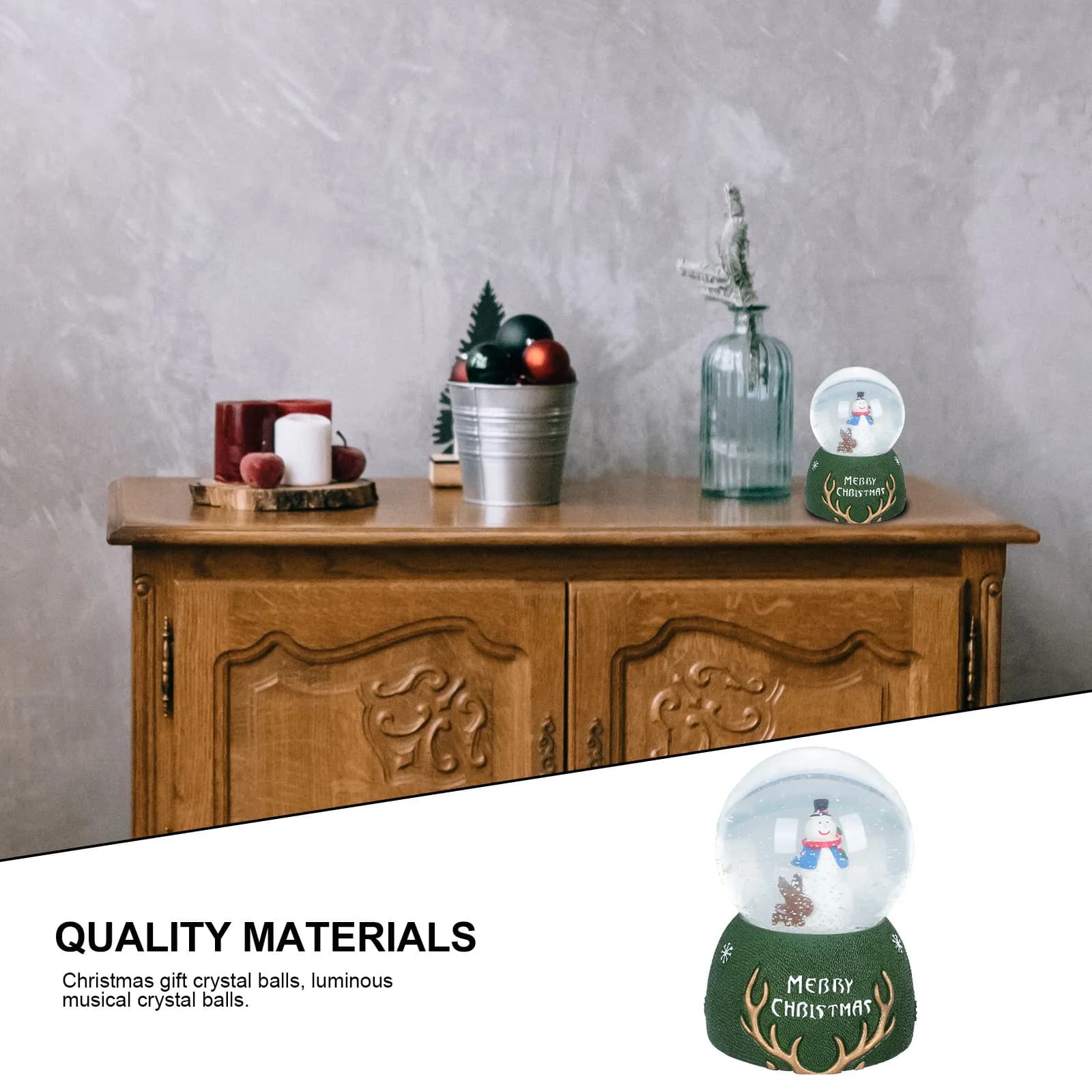 1 Pezzo Sfera di Cristallo Musicale con Effetto Luminoso, Decorazione Natalizia da Tavolo, Ornamento per Feste e Scenografie Festive, Squisito
