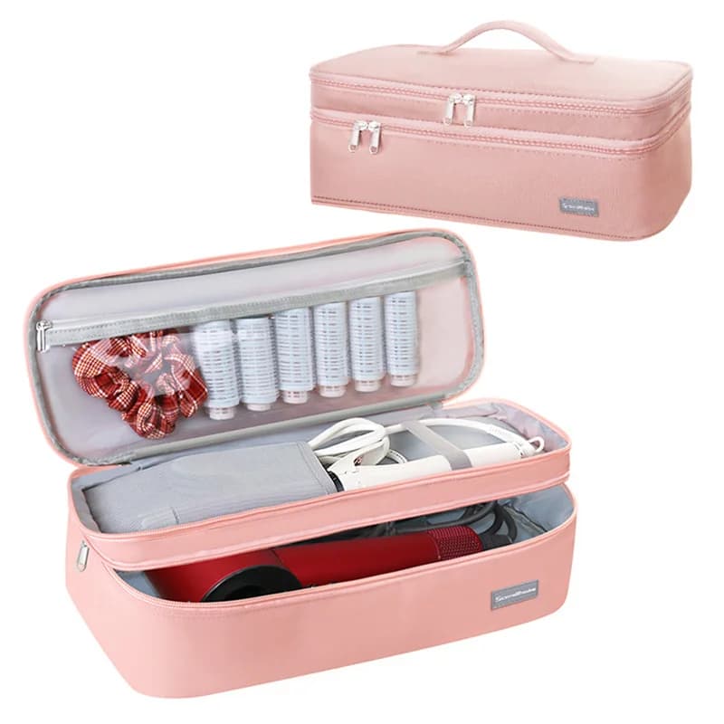 Large bag for hair dryer Travel bag for hairdryer Portable double layer hairdryer bag Spacious organizer case for women
