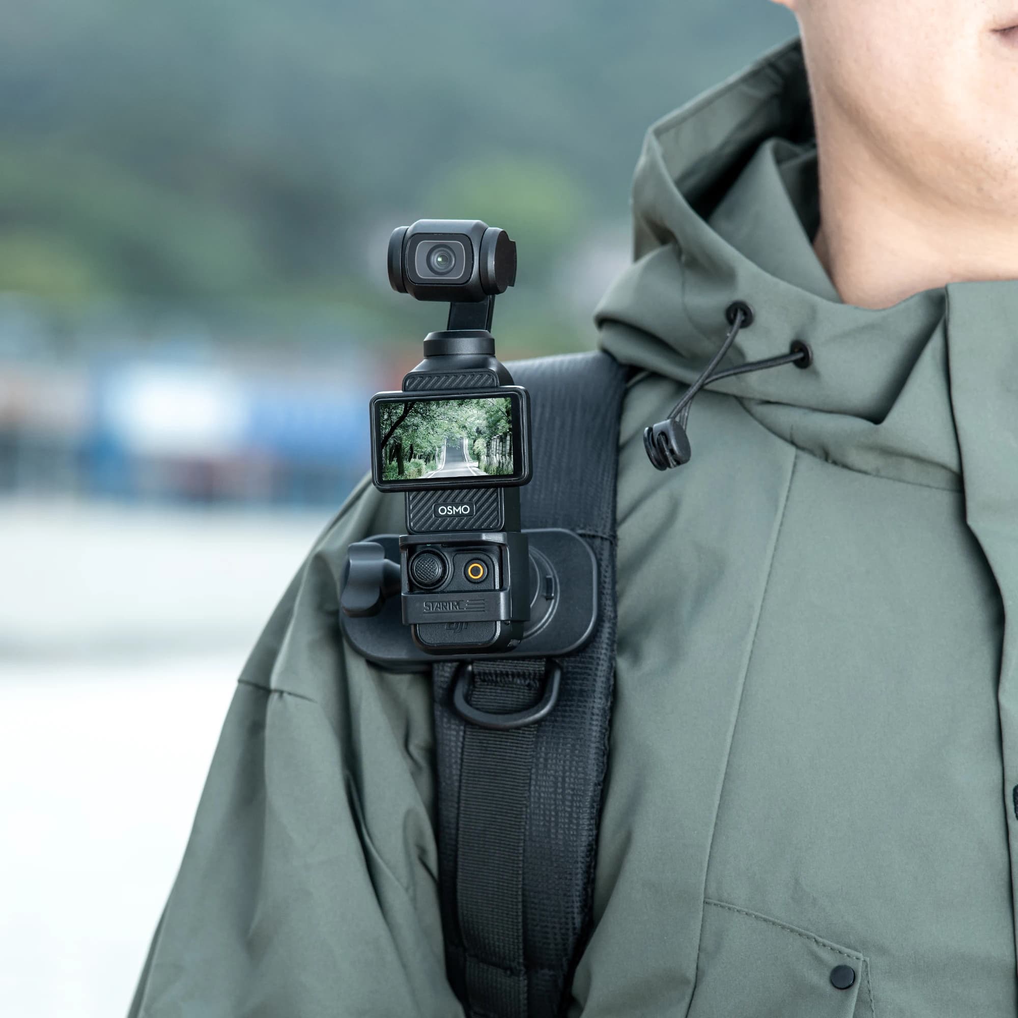 360 ° Magnetic clamp Rotating strap backpack with fast clip for DJI Osmo 360 Action 6 5 Nano Insta360 Go Ultra X5 X4 Gopro Hero