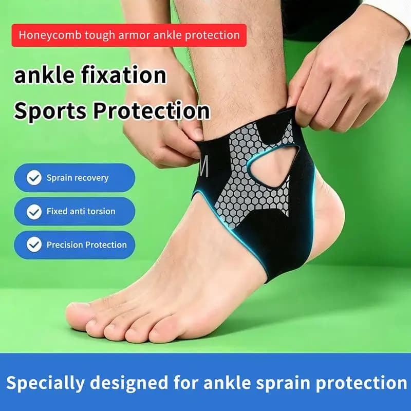 Ankle Brace Support with Premium Compression Sleeve and Foot Strap for Superior Plantar Fasciitis Comfort