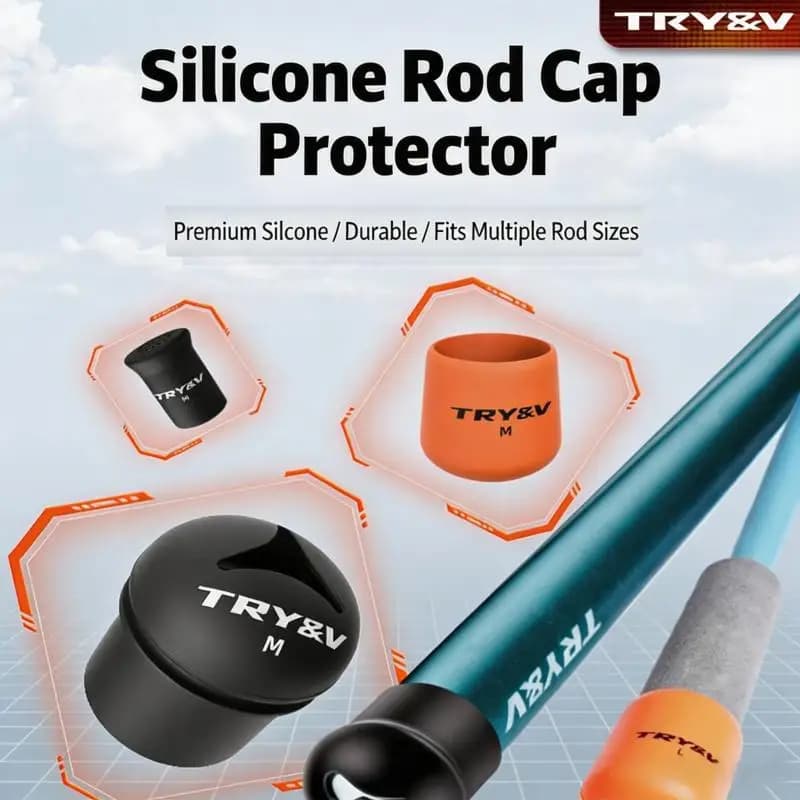 TRUVEX M L XL XXL Silicone Rod Butt Cap Anti Slip End Plug Cover Lure Rod Handle Protector Fishing Tackle Accessories