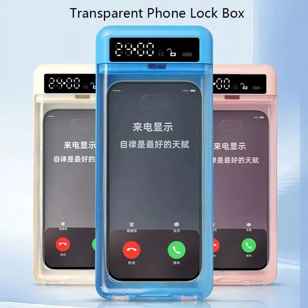 Scatola Trasparente per Blocco Telefono con Schermo Display, Dispositivo di Autodisciplina, Timer Intelligente, Gestore del Tempo per Studenti