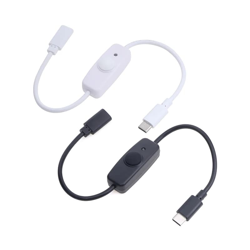 Cavo di prolunga USB Type-C con interruttore ON/OFF e pulsante di accensione, 30 cm, universale