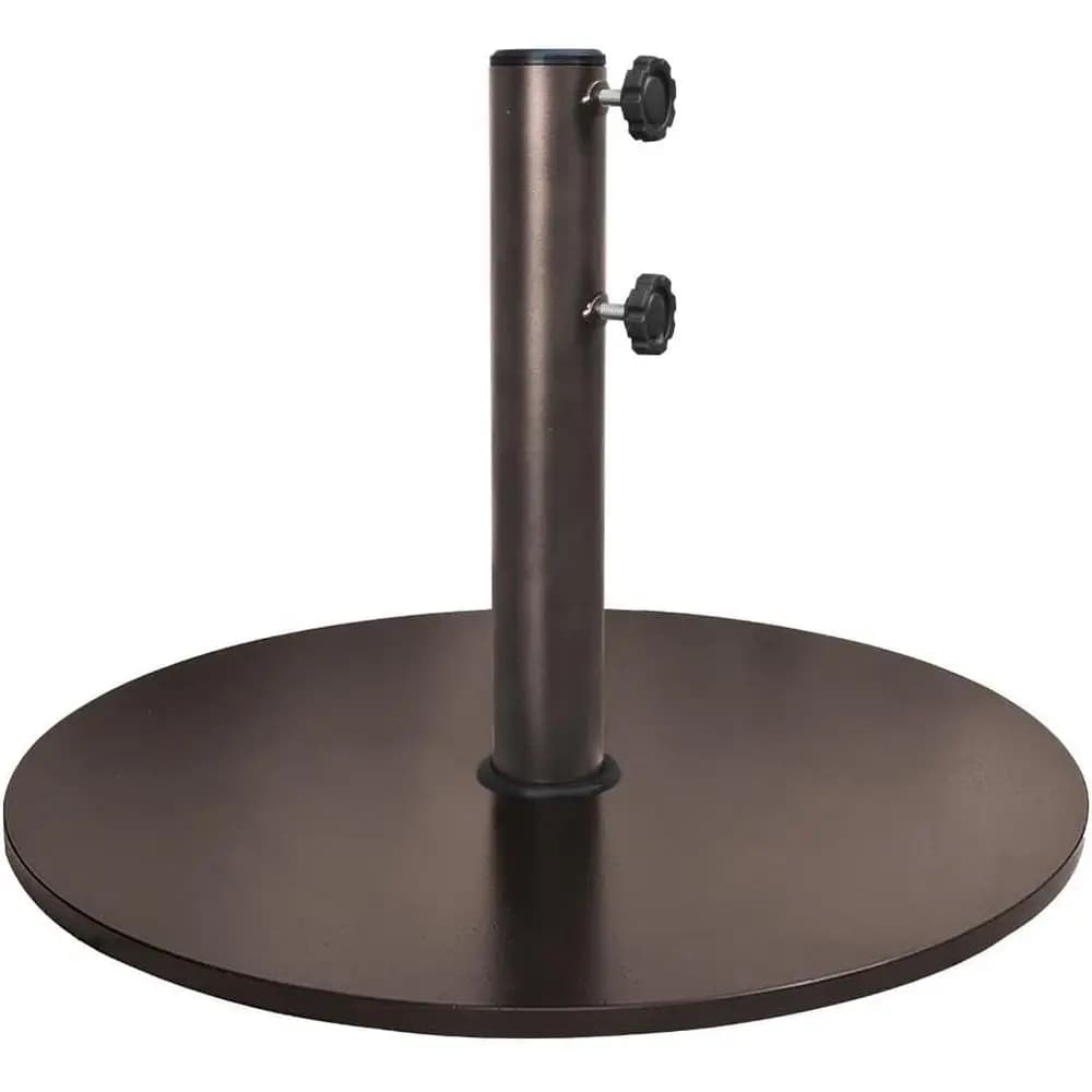 Base per Ombrellone Rotonda in Acciaio da Esterno per Mercato e Patio, Supporto Resistente per Ombrelloni fino a 63 kg (140 libbre) - Bonus: Peso Rotondo da 18 pollici