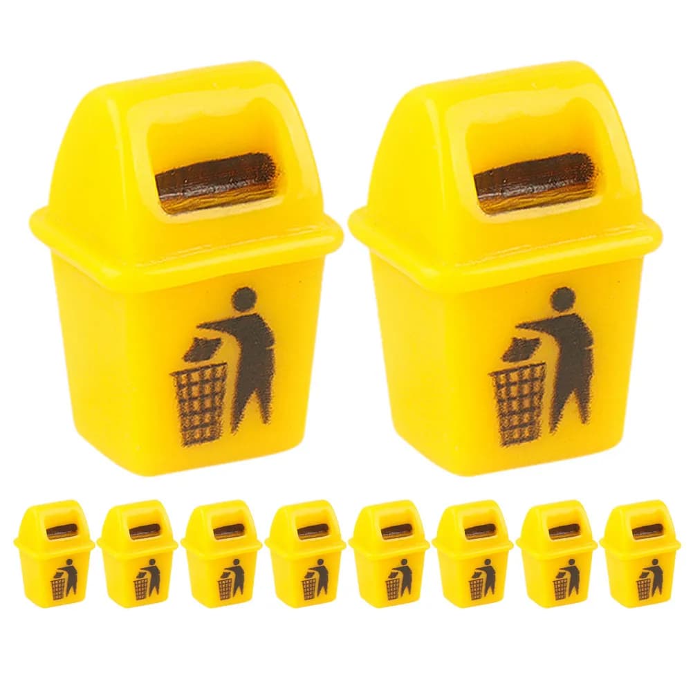 Set di 12 Mini Pattumiere Realistiche, Piccoli Contenitori per Rifiuti in Miniatura per Casa delle Bambole, Cucina, Camera da Letto, Ufficio