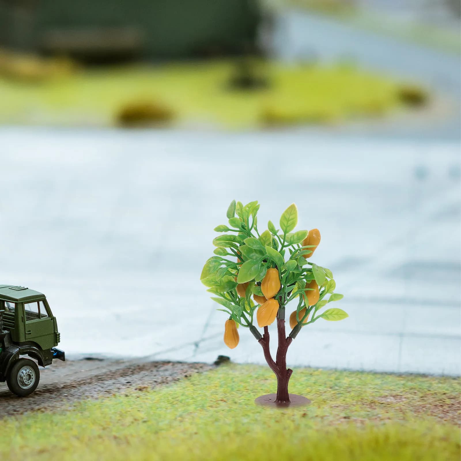 Set of 4 Simulated Artificial Trees, Fine Plants for Landscape Decoration in Miniature, for Railway Scenes and Diorami