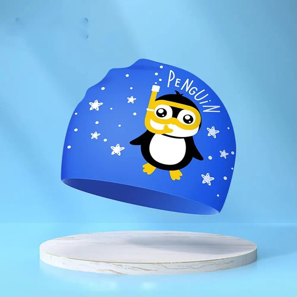 Cuffia da nuoto per bambini leggera e impermeabile, cappello da nuoto in silicone elastico, cappelli da bagno per animali dei cartoni animati, per ragazzi e ragazze