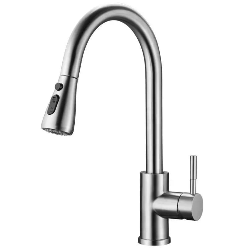 Single Hole Deck Mounted Kitchen Faucet Pull Out Sprayer Stream Spray Head Gun Gray Black Sink Mixer