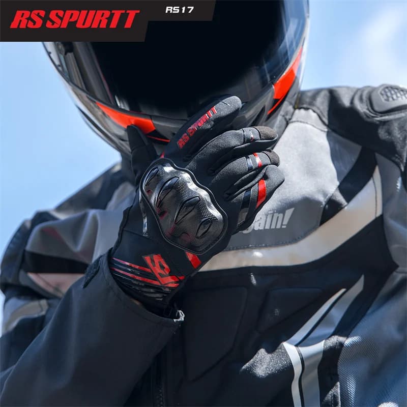 RS Winter Lightweight Waterproof Full Finger Motorcycle Gloves Non-slip Wear-resistant Touchscreen for Motocross Racing
