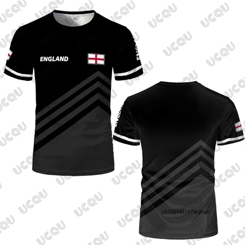 Maglia da calcio estiva con stampa della bandiera della Nuova Inghilterra per uomo e donna, maglietta a maniche corte, magliette sportive ad asciugatura rapida, top oversize casual