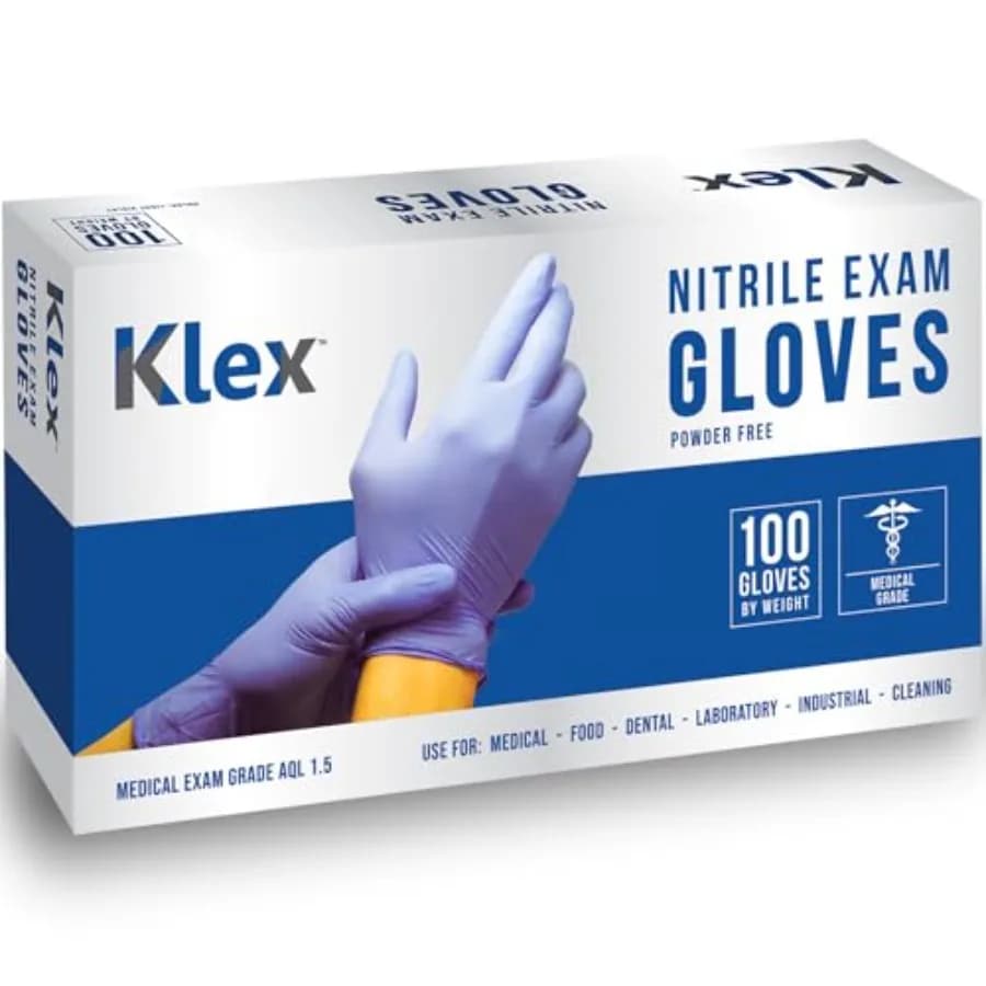 Guanti da Esame in Nitrile Klex - Grado Medico Senza Polvere Senza Lattice Sicuri per Alimenti Lavanda