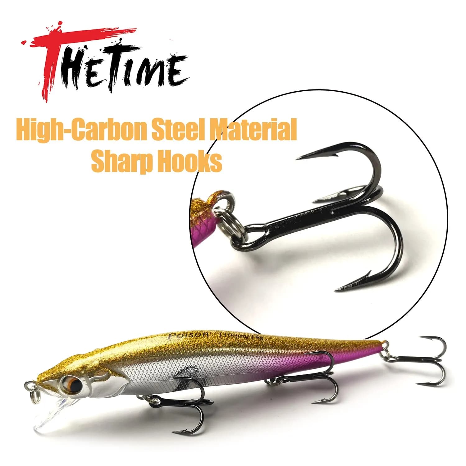 THETIME 110 SP 110mm/14g Visione Esche da pesca galleggianti Jerkbait Minnow Sistema di peso al tungsteno Wobbler Bait Bass Pike Fishing