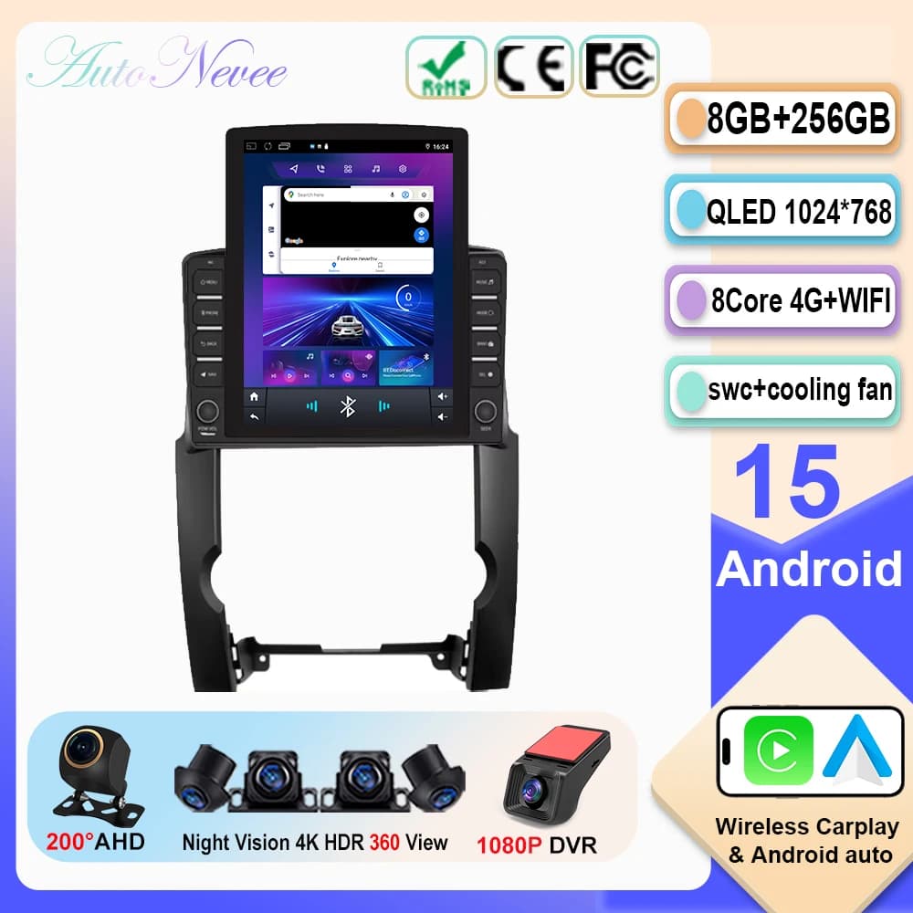 9.7 "Android 15 Per KIA Sorento 2009-2012 Autoradio GPS navigation No 2din DVD 5G CPU reader Multimedia Main Unit Dash Cam