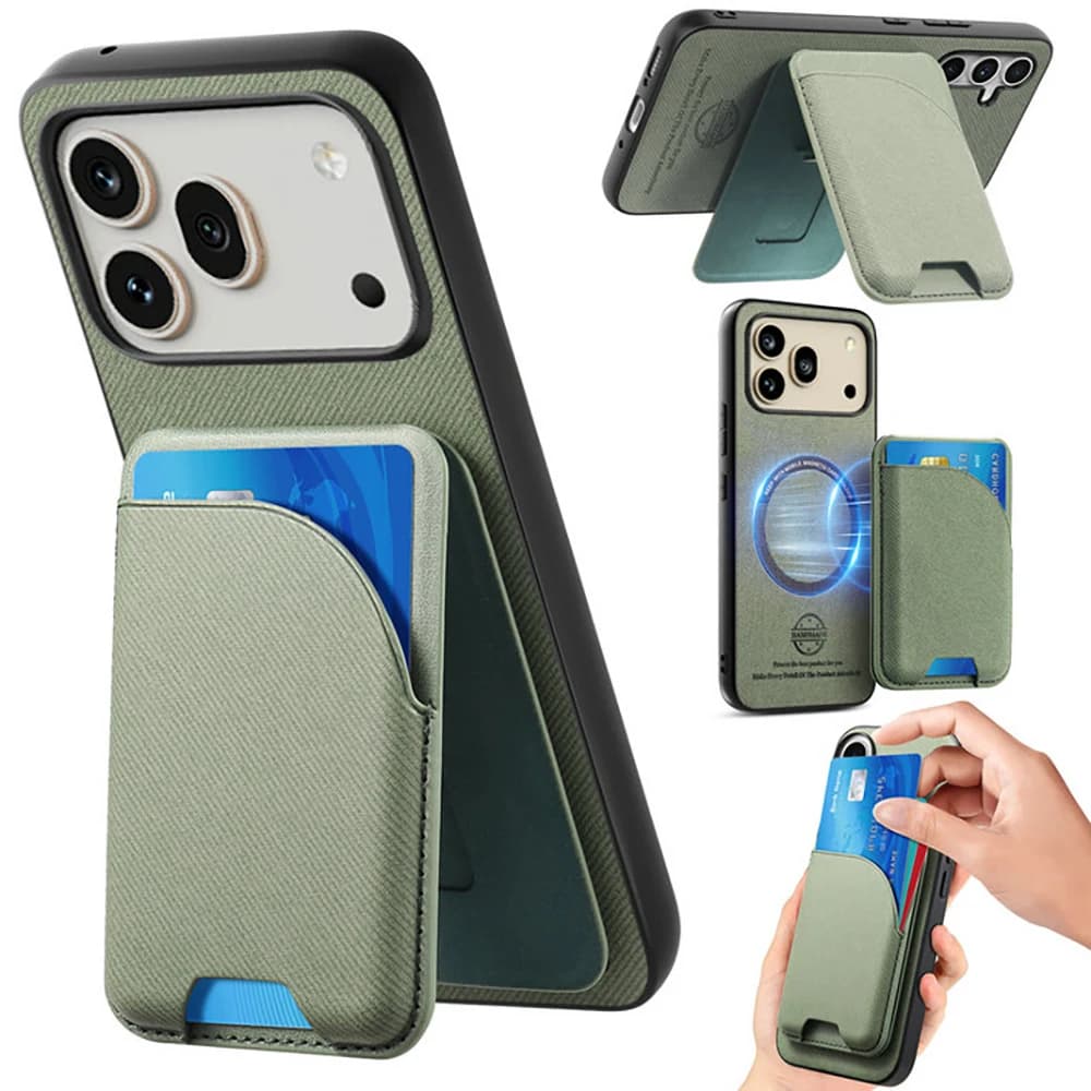 2In1 Detachable Leather Card Funda For iPhone 17 16 15 14 13 12 11 Pro Max 17E 16E Air 16 Plus Magnet Back Cover