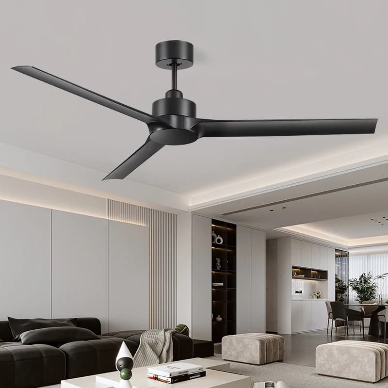 Lampada da soffitto moderna a LED da 60 pollici con telecomando ABS per uso esterno o domestico per hotel Fonte di alimentazione elettrica