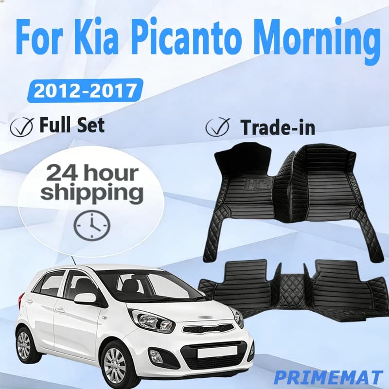 Luxury leather car mats for Kia Picanto Mattina Grand Eko Taxi JA 2012 ~ 2017 5 doors Anti-sports Carpet Tapete Carro Car Acce