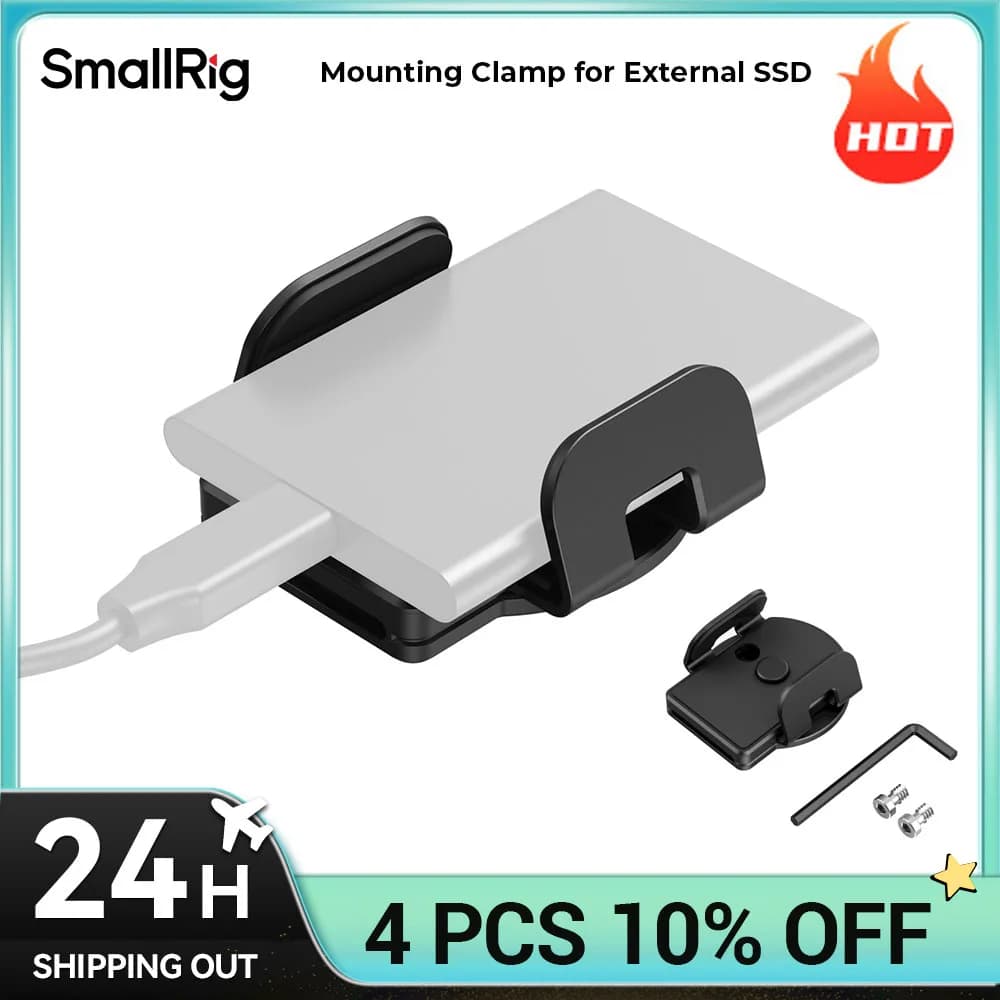 Morsetto di montaggio SSD esterno SmallRig per Samsung T5 / T5 EVO / T7 / T7 Shield / T9 / T9 Shield per MagSafe per SanDisk 5397