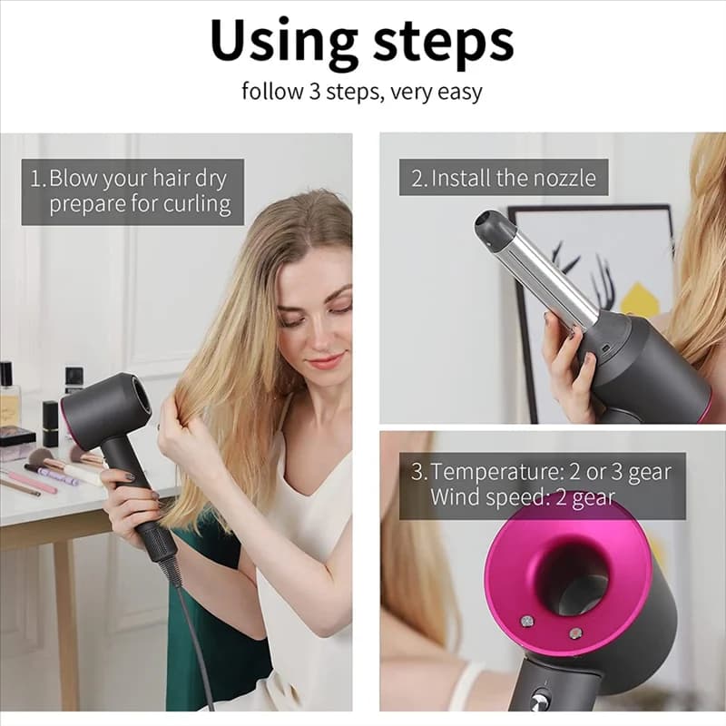 A43MM Barili per arricciare i capelli per Dyson Supersonic HD01 HD02 HD03 HD04 HD07 HD08 HD15 Asciugacapelli Bigodino per capelli Accessori per ugelli B