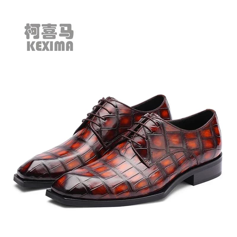 CWV manuale da uomo in pelle di coccodrillo da uomo d'affari scarpe formali da uomo Colore pennello