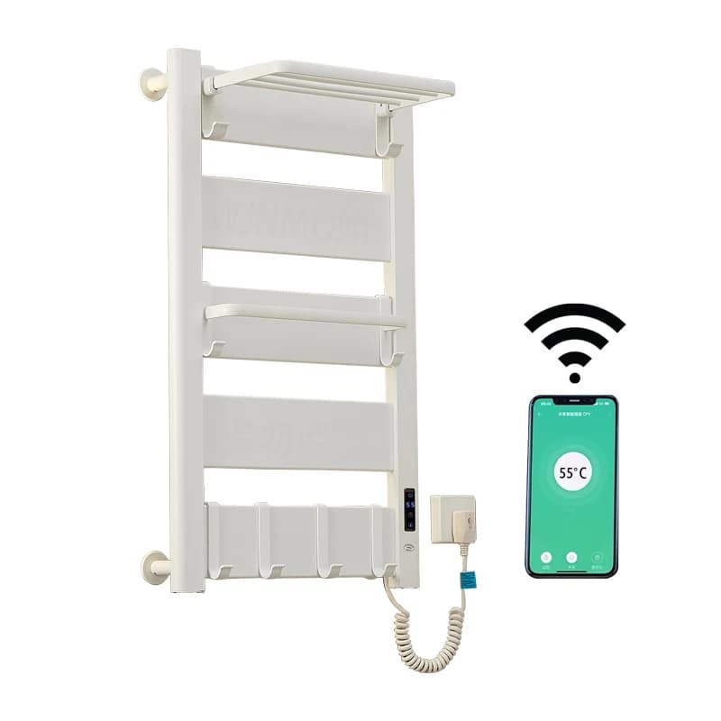 Top 1 Luxury Smart WiFi portasciugamani elettrico asciugamano da bagno accappatoio stendibiancheria bagno Display a LED scaldasalviette elettrico