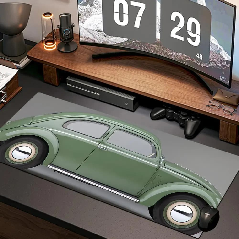 Tappetino per mouse Beetle Car, nuovo tappetino per computer da casa, tappetino da scrivania XXL in gomma naturale, antiscivolo, accessori da gaming per ufficio.