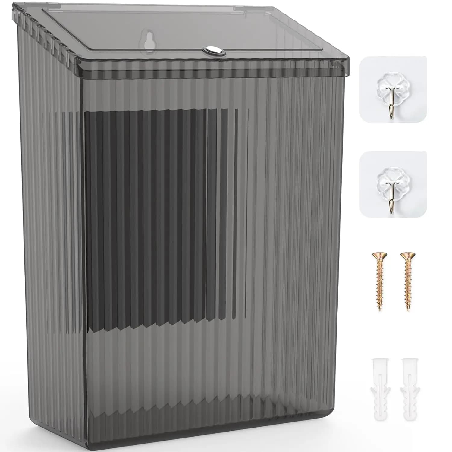 Cestino Magnetico Sottile con Coperchio per Cucina, Frigorifero, Armadio, Bagno, Lavanderia, Nero