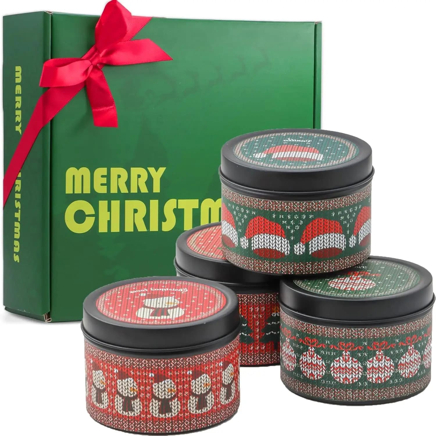 Christmas Candles Gift Set for Women, Soy Candles for Aromatherapy and Home Decoration (Pack of 4)