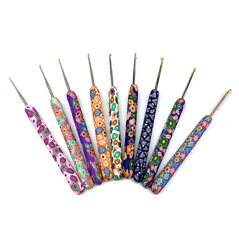 Ganci per ferri da maglia all'uncinetto, manico per tessuto di filato, strumenti fai da te, accessori per cucire, ago artigianale per tessuto di pizzo, 0,5 mm-2,75 mm