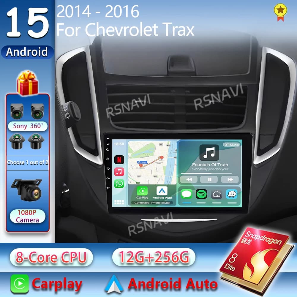 Android 15 For Chevrolet Trax 2014 - 2016 2K QLED Android Car Radio Multimedia Video Player GPS Stereo CarPlay Auto 4G