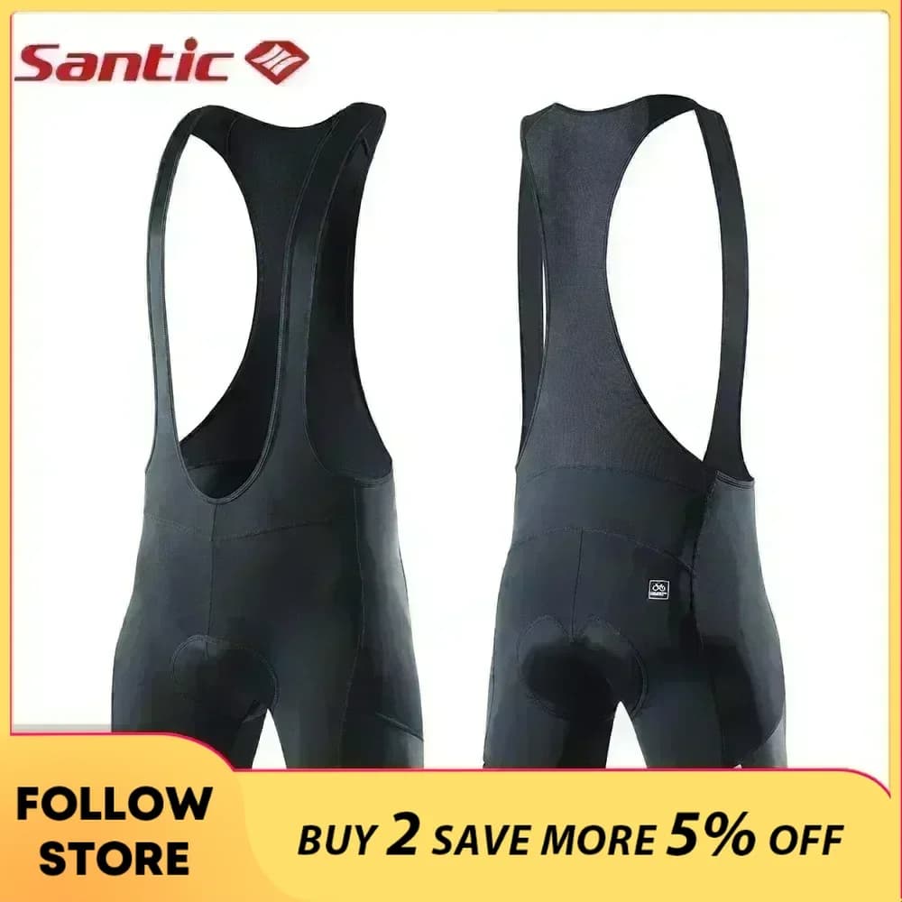 Santic Shorts with Cycling Braces Man 4D Breathable Reflective Breathable Padded Half Bicycle Pants Sunmer Mountain Road Bike Men's Sports Footwear