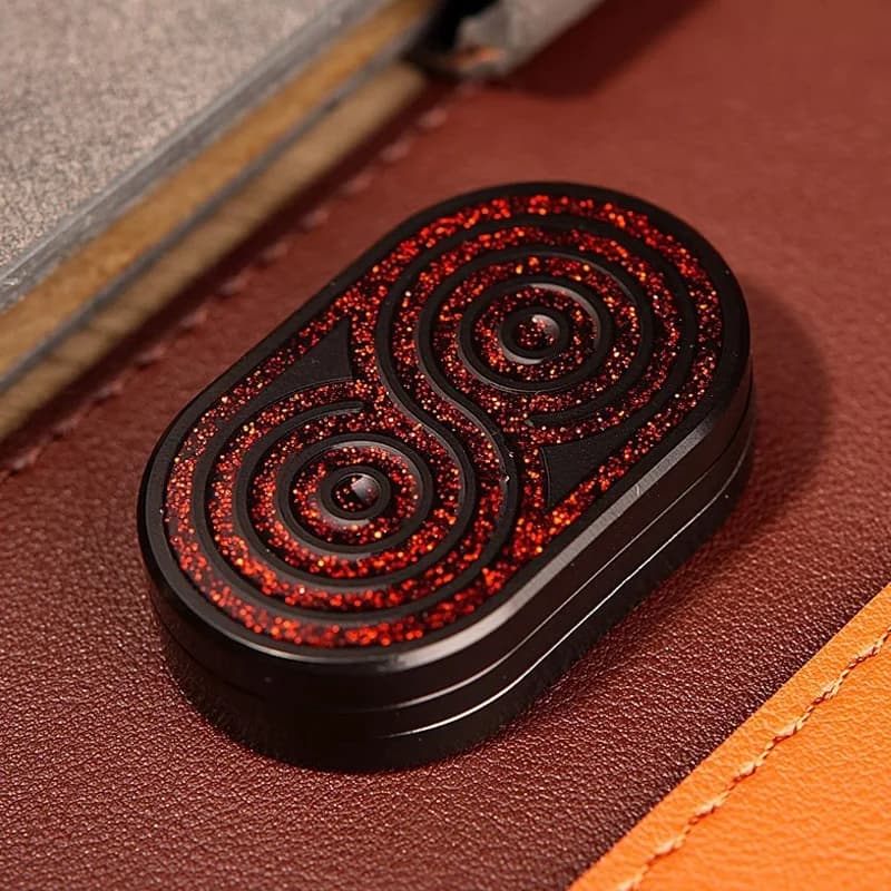 Giocattolo antistress Fidget Spinner in acciaio inossidabile Rotazione a spinta dritta EDC Carta magnetica Gadget antistress Ritmo Master