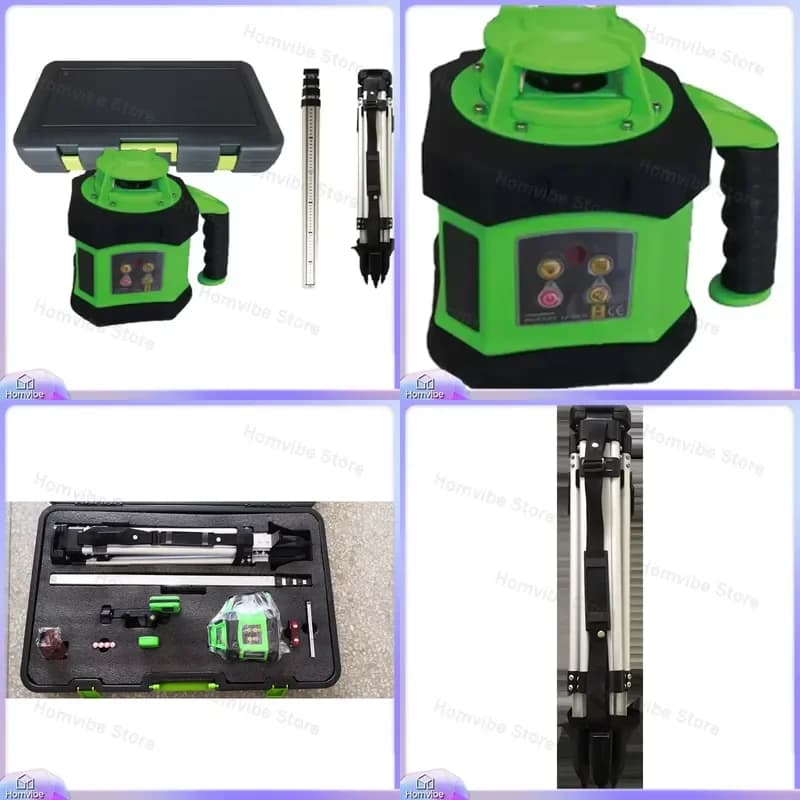 Red Beam Self Leveling Rotary Laser Level Kit with Magnetic Base for Construction DIY Home Improvement Wall Tile Flooring