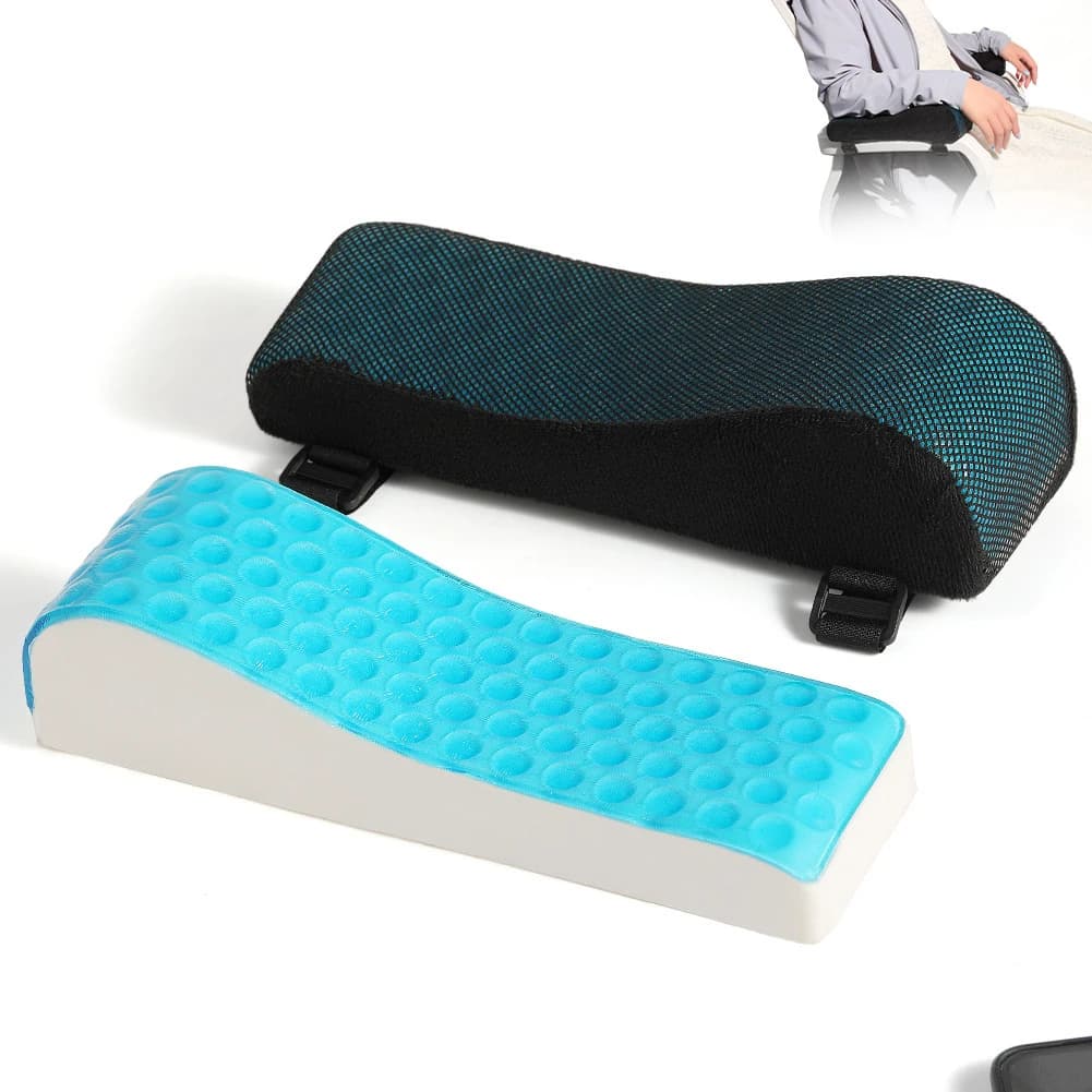 2 pezzi morbidi e confortevoli cuscinetti per braccioli in gel di memoria cuscino per gomito schiuma resistente poggiamano ergonomico per sedia da gioco per auto da ufficio
