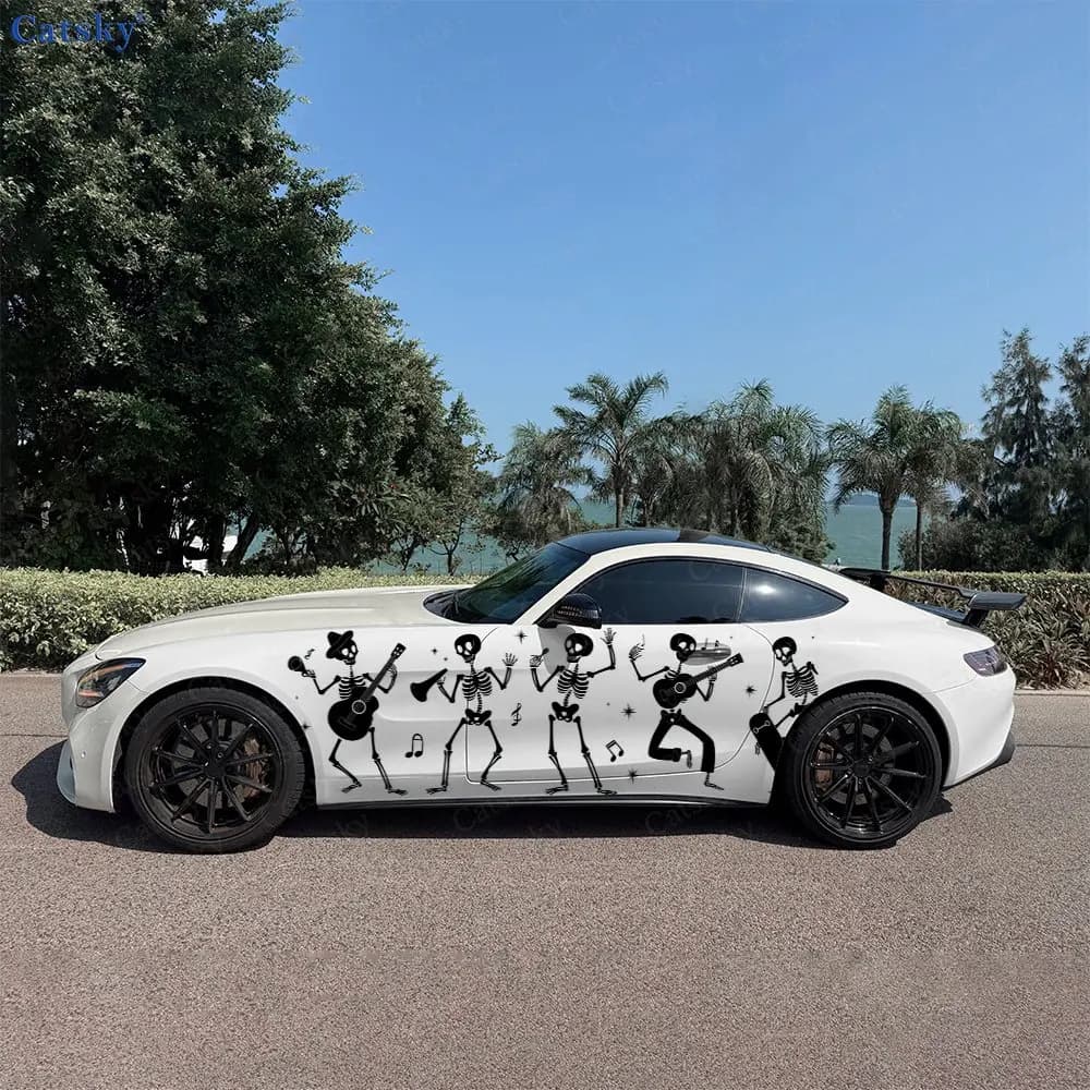 2 Pieces Decorative Wall decals in Scheletro Shape, Resistent and Durevoli, Improve the Ethics of the Vehicle with Audace Design, Car Vinyl Film