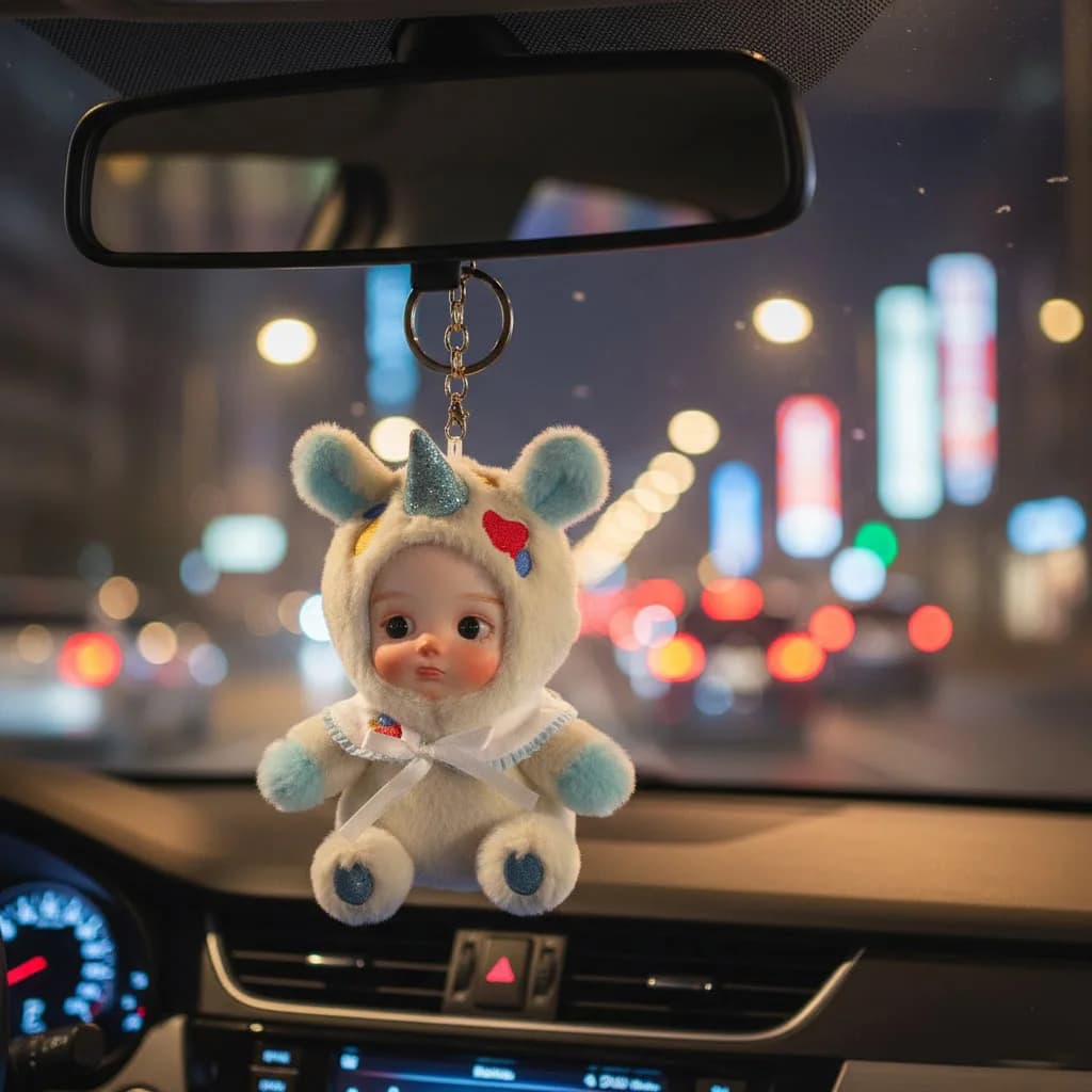 Cloveray 5 inch Cute Plush Vinyl Doll Pendant Girl Backpack Doll Pendant Couple Bag Keychain Decorative Gift