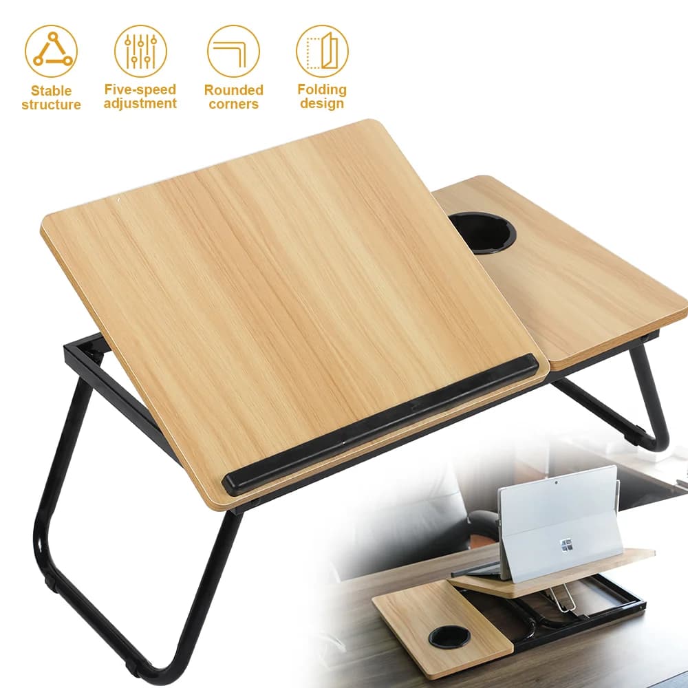 Scrivania per Laptop Regolabile e Pieghevole, Supporto Ergonomico Portatile per Letto e Divano